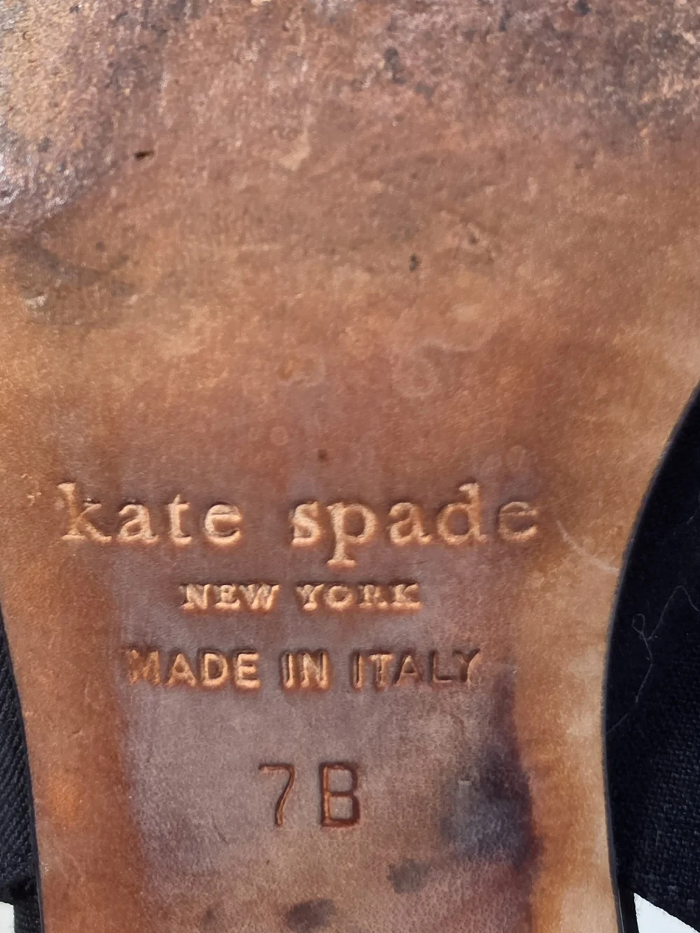 kate spade Black Sequin-Trim Slingback Pointed Flats Vintage